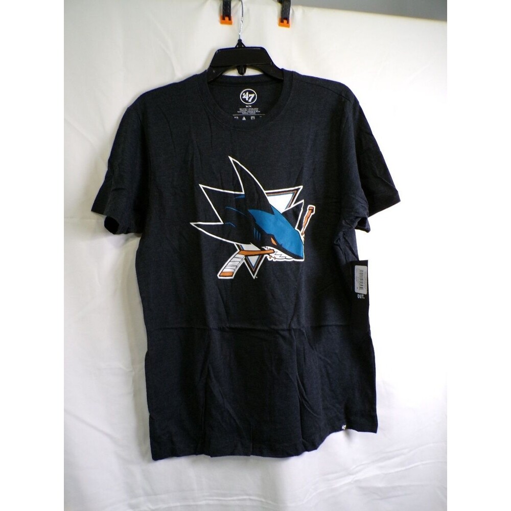 47 Brand Men's San Jose Sharks T Shirt Black M Graphic Tee